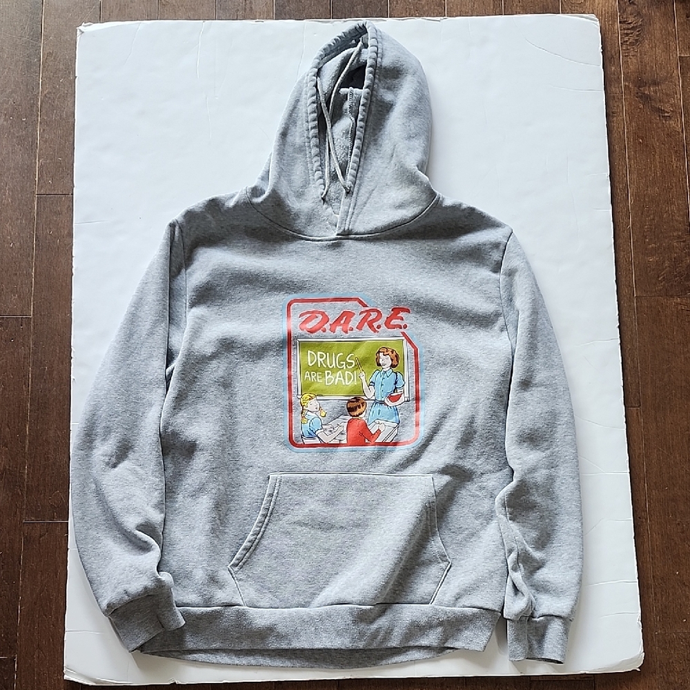 Gray D.A.R.E. Hoodie with Graphic Print